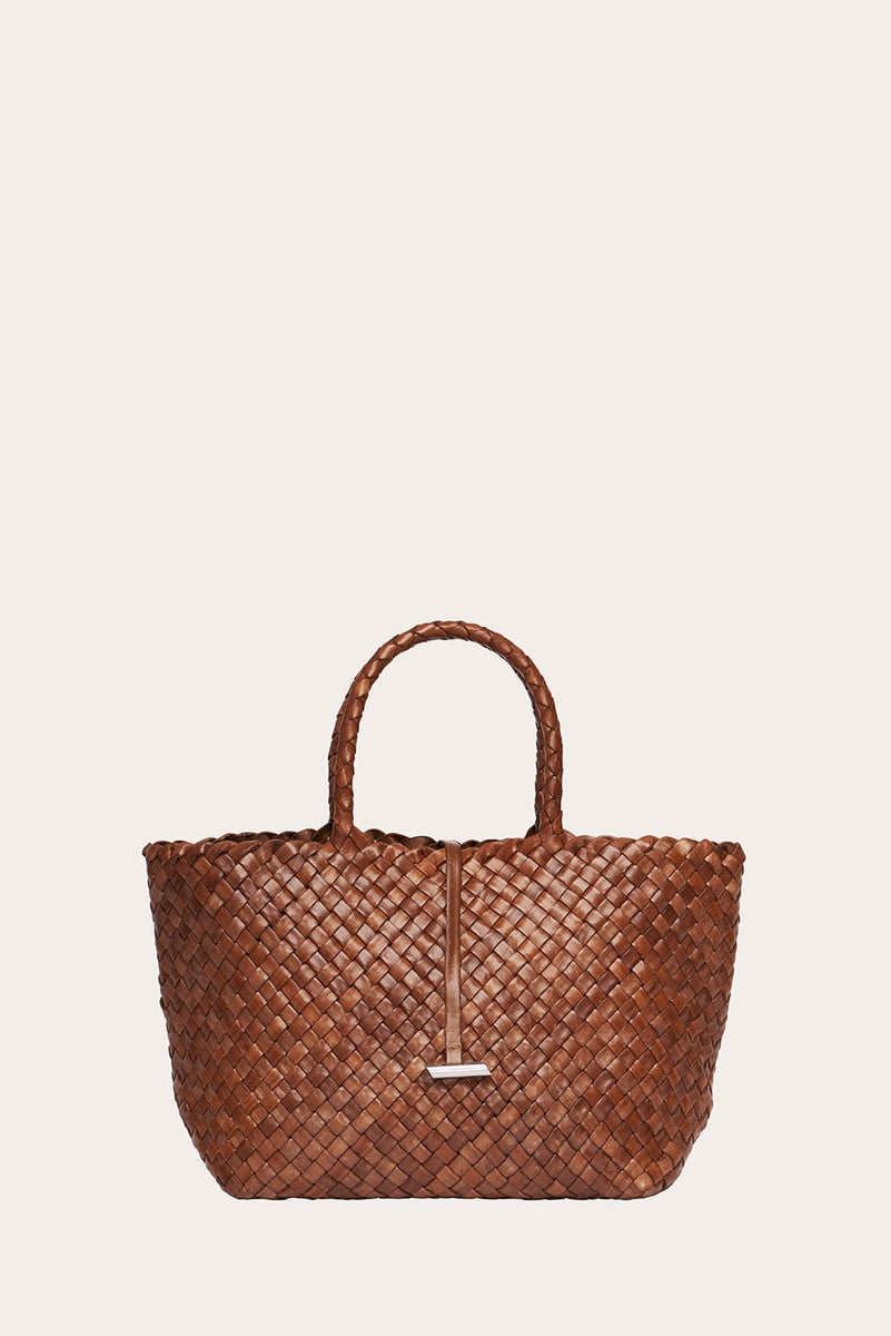 midi leather tote bag