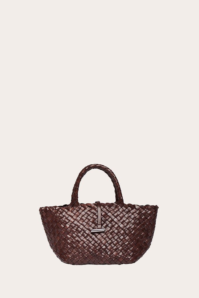 Mini Leather Basket Dark Brown - Little Liffner